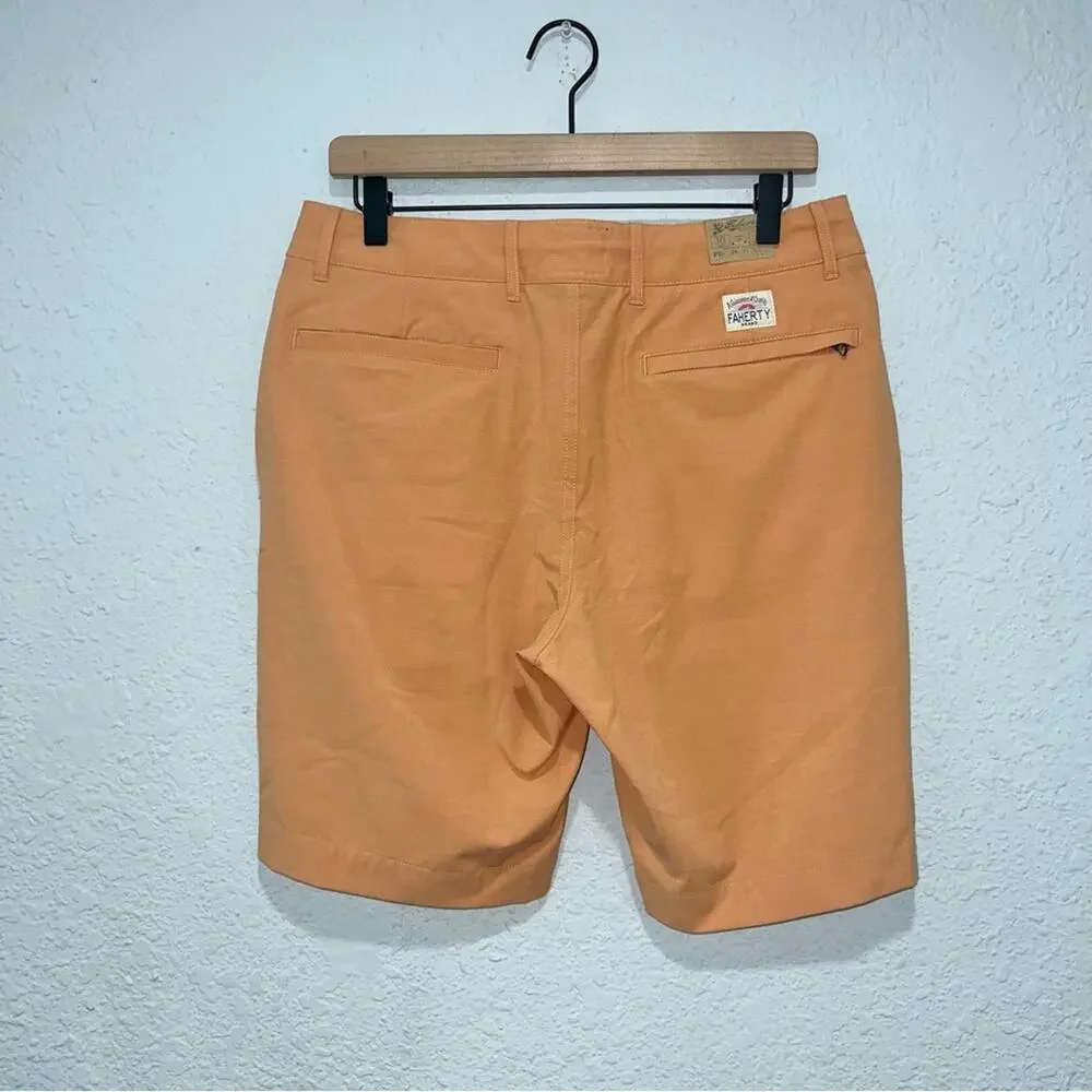Faherty All Day Short in Orange Size 30 9” Inseam